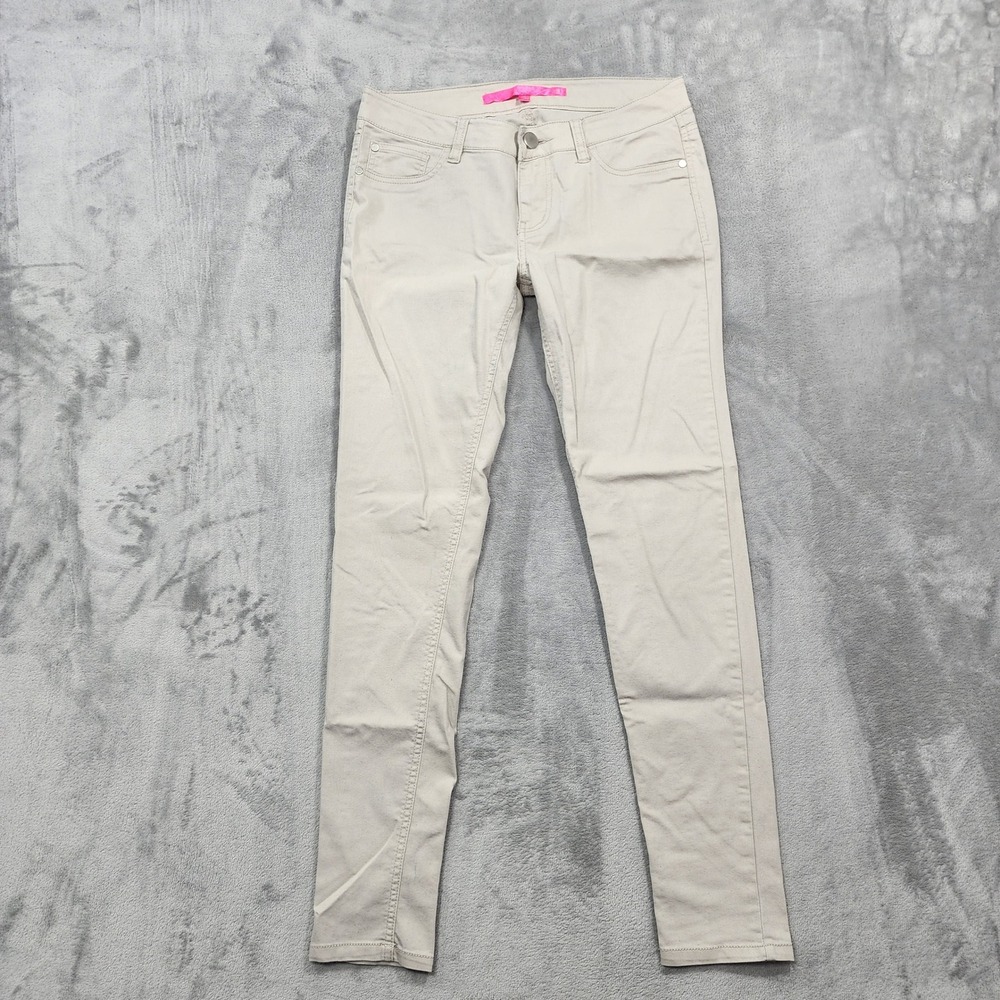 Tinseltown Jeans Womens 9 Juniors Beige Low Rise Skinny Stretch Denim Ankle